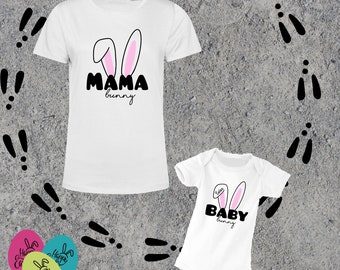 T-Shirt Mama bunny + Body Baby bunny - Partnerlook