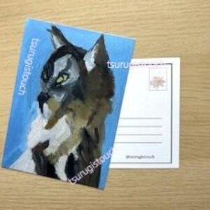 Cartolina A6 con gatto selvatico / piccola stampa artistica illustrata / posta ordinaria