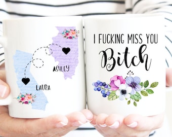 Taza personalizada de amistad entre estados: regalo para mejores amigos a distancia