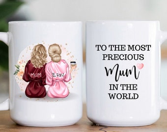 Mother Coffee Mug, Happy Mother's Day Gift, Handmade & Personalised Mummy, Mom, With Love Mug, Personalized Mothers Day Gift from Daughter