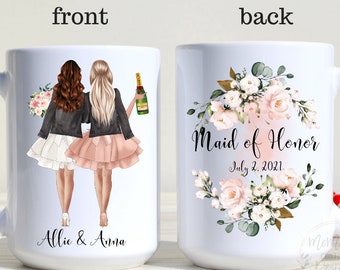 Bridesmaid Proposal Mug Personalized Maid of Honor Gift Custom Sister Best Friend Wedding Announcement Coffee Cup