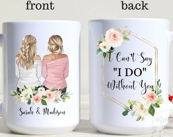 Custom Coffee Mug, I Can't Say I Do Without You, Customizable Bride, Personalized Bridesmaid Gift, Maid Of Honor Proposal, Wedding Gift Box