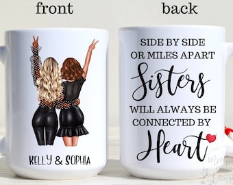 Custom Sisters Mug, Best Sister Gift, Sister Moving Away Mug, Long Distance Sisters Gift, Sisters Birthday Gifts, Big Sister Little Sister