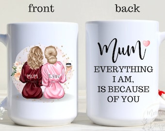 Custom Mom Mug, Personalized Mothers Day Gift, Mother And Daughter Coffee Mug, Gift From Daughter, Gift For Mom, World'S Best Mom, Mom Gift