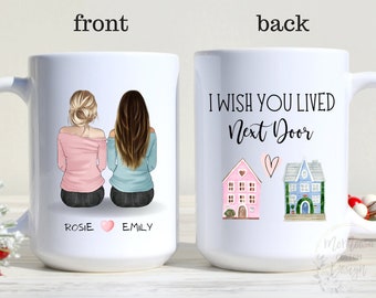 I Wish You Lived Next Door Mug, Friendship Mug, Best Friend Moving Gift, State To State Mug, Personalized Long Distance Best Friends Gift