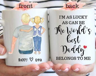 Vatertagsgeschenk von Tochter, personalisierte Vater Geschenk, ersten Vatertag, benutzerdefinierte Papa Kaffeebecher, Welt besten Vater, Großvater Geschenk