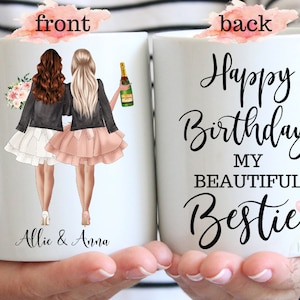 Personalized Best Friend Coffee Mug, Best Friend Birthday Gift, Happy Birthday Bestie, Friendship Mug, Personalized Best Friends Gifts, Bff