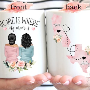 Custom State To State Mom Mug: Long Distance Gift