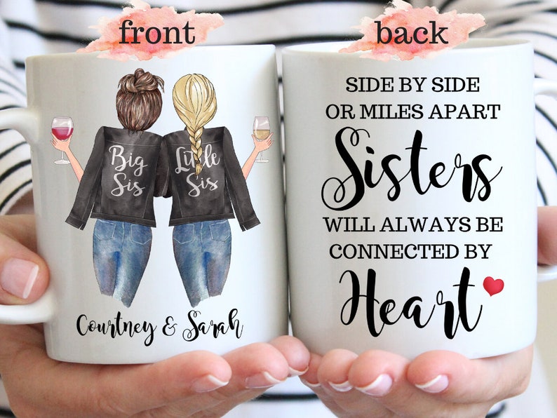 Custom Sisters Mug, Best Sister Gift, Sister Moving Away Mug, Long Distance Sisters Gift, Sisters Birthday Gifts, Big Sister Little Sister image 7