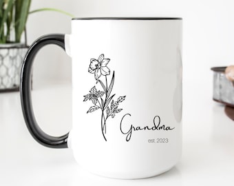 Grandma Est 2023 Coffee Mug, New Grandma Gift, Grandma To Be, Grandma Birthday Gifts, Custom Name Grandma, First Time Grandma, Best Grandma