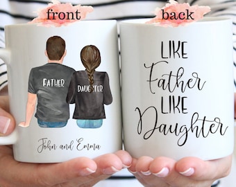 Father'S Day Gift From Daughter, Like Father Like Daughter Mug, Funny Fathers Day Gift, Father Birthday Gift, Custom Father Daughter Mug PF