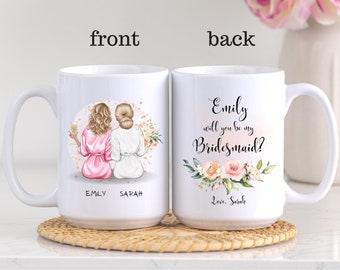 Will You Be My Bridesmaid, Bridesmaid Proposal Mug, Custom Bridesmaid Gift, Sister Wedding Gift, Custom Bridal Party Gift, Best Friend Gifts