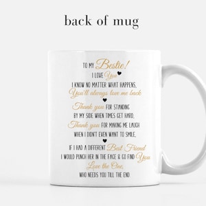 Best Friend Mug, Best Friends Gifts, To My Bestie Mug, Custom Girls Mug, Long Distance Mugs, Best Friend Mug, Bff, Personalized Friend PF image 6