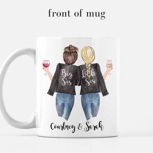 Custom Sisters Mug, Best Sister Gift, Sister Moving Away Mug, Long Distance Sisters Gift, Sisters Birthday Gifts, Big Sister Little Sister image 2