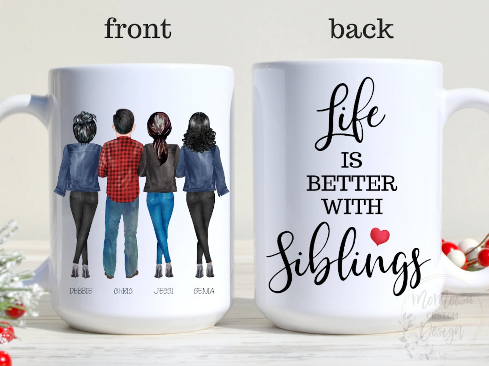 Personalized Siblings Mug Life is Better With Siblings Gift Etsy
