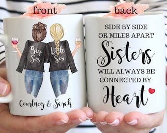 Custom Sisters Mug, Best Sister Gift, Sister Moving Away Mug, Long Distance Sisters Gift, Sisters Birthday Gifts, Big Sister Little Sister