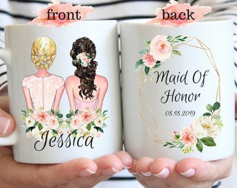 Personalized Maid Of Honor Mug Will You Be My Maid Of Honor Mugs Bridesmaid Proposal Gift Box Wedding Gifts For Sister Best Friend Bridal