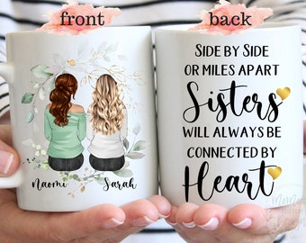 Custom Sisters Mug, Best Sister Gift, Sister Moving Away Mug, Long Distance Sisters Gift, Sisters Birthday Gifts, Big Sister Little Sister
