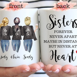 Custom Sisters Mug, Best Sister Gift, Sister Moving Away Mug, Long Distance Sisters Gift, Sisters Birthday Gifts, Big Sister Little Sister