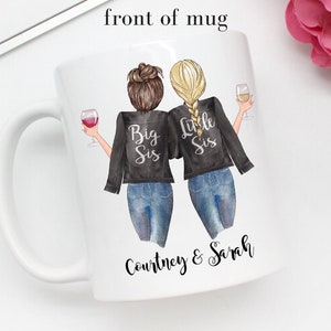 Custom Sisters Mug, Best Sister Gift, Sister Moving Away Mug, Long Distance Sisters Gift, Sisters Birthday Gifts, Big Sister Little Sister image 8