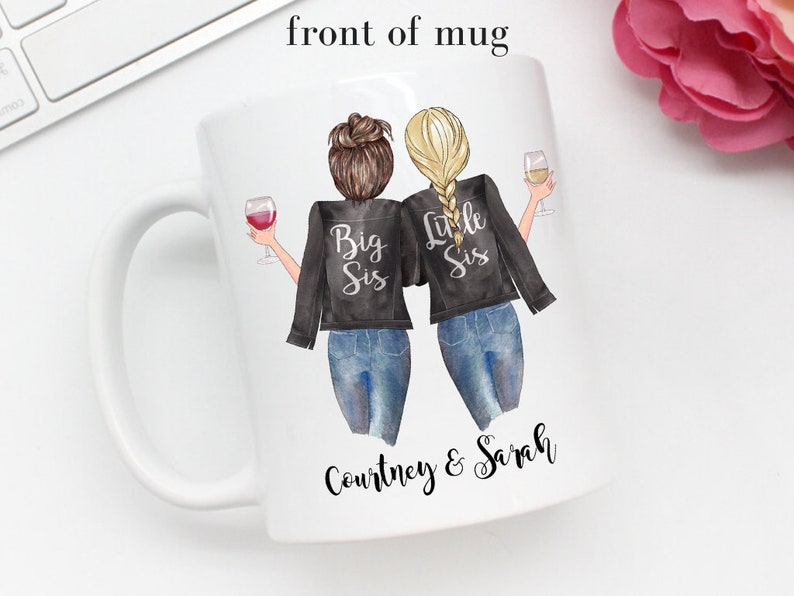 Custom Sisters Mug, Best Sister Gift, Sister Moving Away Mug, Long Distance Sisters Gift, Sisters Birthday Gifts, Big Sister Little Sister image 8