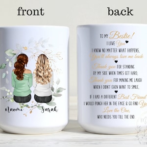 Best Friend Mug, Best Friends Gifts, To My Bestie Mug, Custom Girls Mug, Long Distance Mugs, Best Friend Mug, Bff, Personalized Friend PF image 7