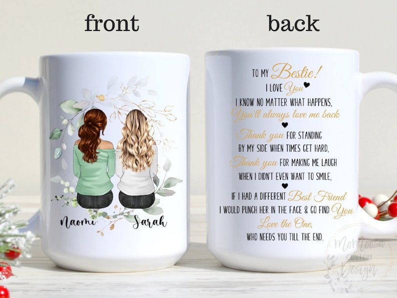 Best Friend Mug, Best Friends Gifts, To My Bestie Mug, Custom Girls Mug, Long Distance Mugs, Best Friend Mug, Bff, Personalized Friend PF image 7