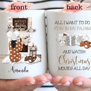 Christmas Movie Watching Mug, Christmas Coffee Mug, Personalized Christmas Gift For Her, Stocking Stuffer, Holiday Mug, Christmas In A Cup