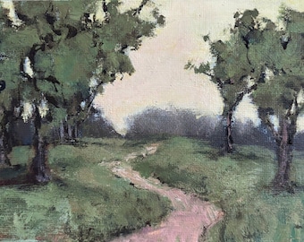 Park Walk - 5x7 - inches - ORIGINAL Landscape Painting