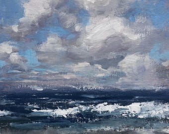Seaside Sunday - 8x8 inches - ORIGINAL Seascape Painting