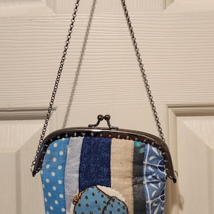 Complete OOAK Holly Hobbie Quilted Coin Purse with Kiss Closure vintage Hollie Hobby fabric