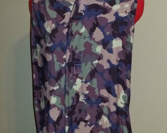 Adult Clothing Protector, Shirt Saver, Dining Scarf - Plum mauve green CAMO, camouflage