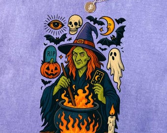 Gothic Halloween Witch PNG, Spooky Tarot Design (Digital Download)