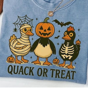 Quack Or Treat Halloween Duck PNG, Funny Spooky Duck Clipart, Cute Halloween Cartoon Ducks, Trick or Treak Duck Printable, Fall SVG Design
