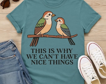 Funny Bird Meme Shirt - Comfort Colors Garment Dyed Tee, Dark Humor Avian Graphic for Sarcastic Laughs