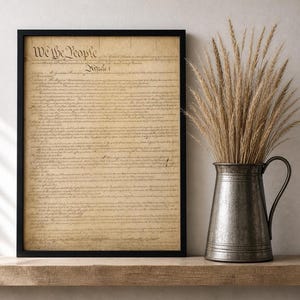 Costituzione degli Stati Uniti ad alta risoluzione, Noi il popolo, download digitale, America patriottica vintage 250, documento storico con aspetto di pergamena