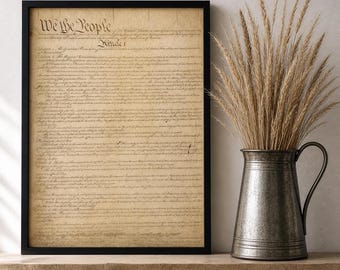 US Verfassung hohe Auflösung, wir, das Volk digitaler Download, Vintage patriotische Amerika 250, Pergamentpapier Look historisches Dokument
