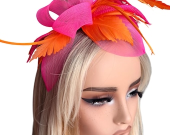 Rosa und Orange Fascinator