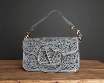 Sparkly Evening Bag with Handle - Party Clutch - 10 Colors