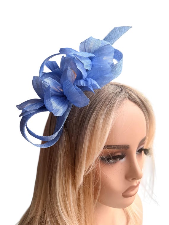 Cornflower blue fascinator (custom available) for races, weddings