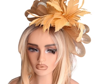 Gold wedding fascinator