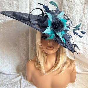Blue Teal Fascinator - Etsy display picture 1