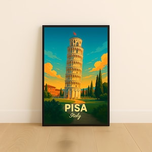 Pisa Travel Poster – Pisa Italy City Print, Digital Download Wall Art, Pisa Home Decor, Gift for Travelers, Pisa City Poster, Pisa Art