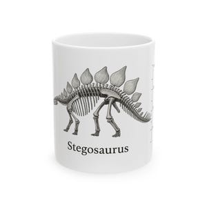 Stegosaurus Mug, Dino Skeleton Coffee Cup, Fossil Tea Mug, Jurassic Park Lover Gift, Prehistoric Creature Mug, Paleontology Coffee Mug
