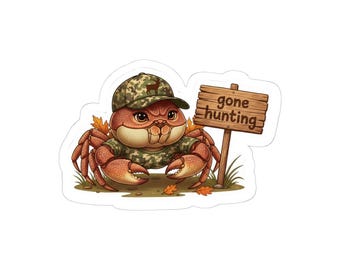 Crab in Camouflage gone hunting Sticker