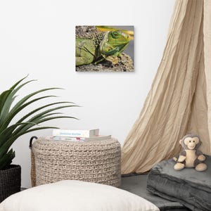 Iguana Canvas Print: Reptile Wall Art, Tropical Decor