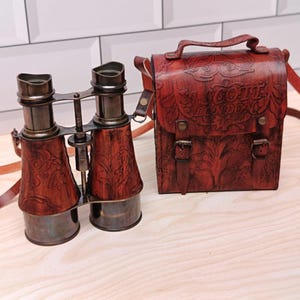Personalized Brass Binoculars, Vintage Nautical Gift for Him, Custom Engraved Spyglass, Anniversary gift For Husband, Gift For Dd