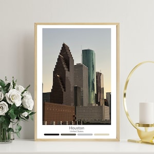 Houston City Poster, Houston Wall Decor, Digital Download