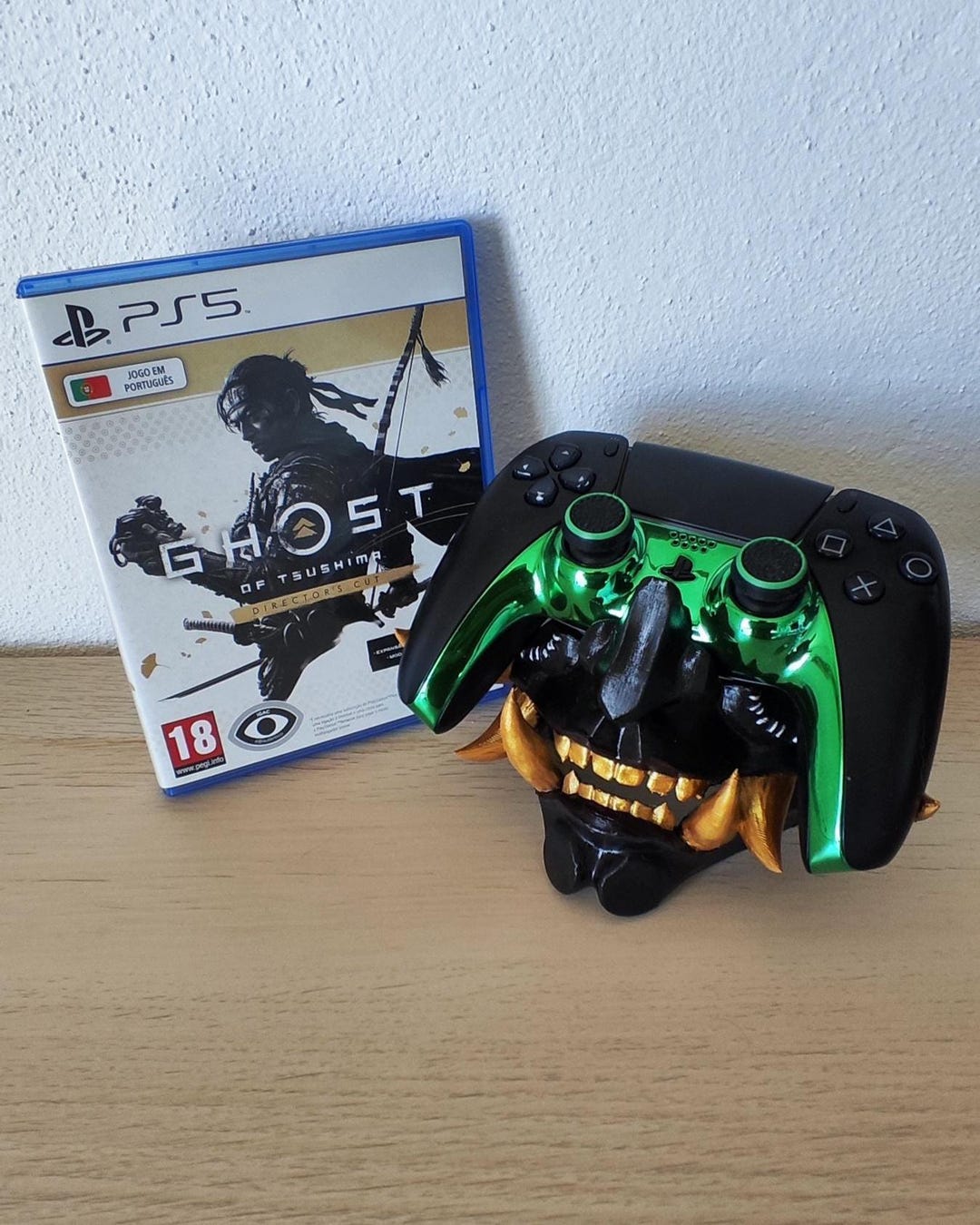 Samuri R Controller Dualsense PS5 Controller Stand Oni Mask โข Samurai Gaming Stand ...