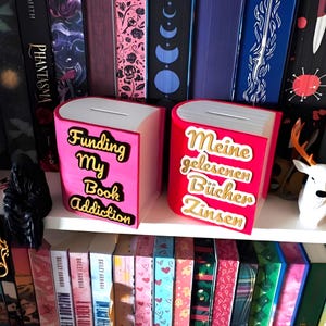 Aanpasbare spaarpot in de vorm van een boek • Literaire kluis • Boekgerelateerde decoratie • Cadeau voor lezers • Quillia